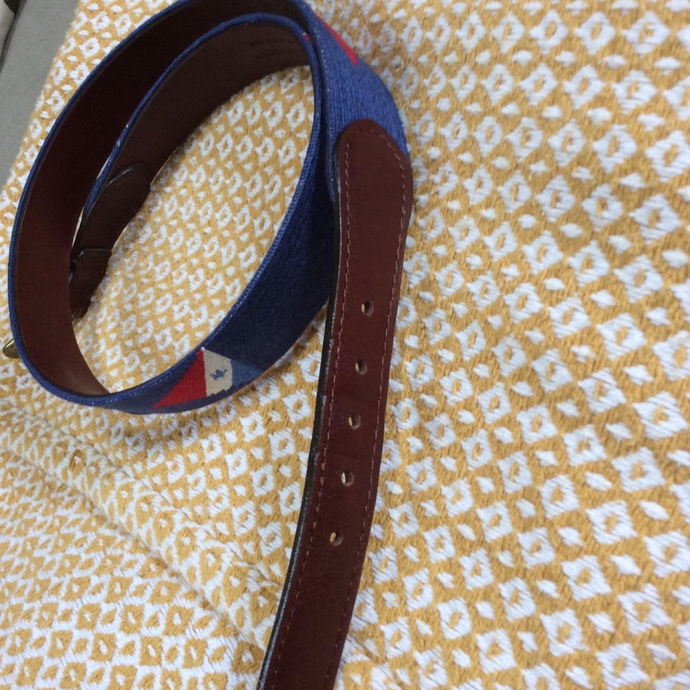 Smathers & Branson hand-stitched needlepoint belt
